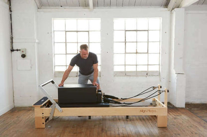 Align Pilates M8-Pro Maple Wood Reformer Machine With Pro Sitting Box PAP-REFORMERM8B