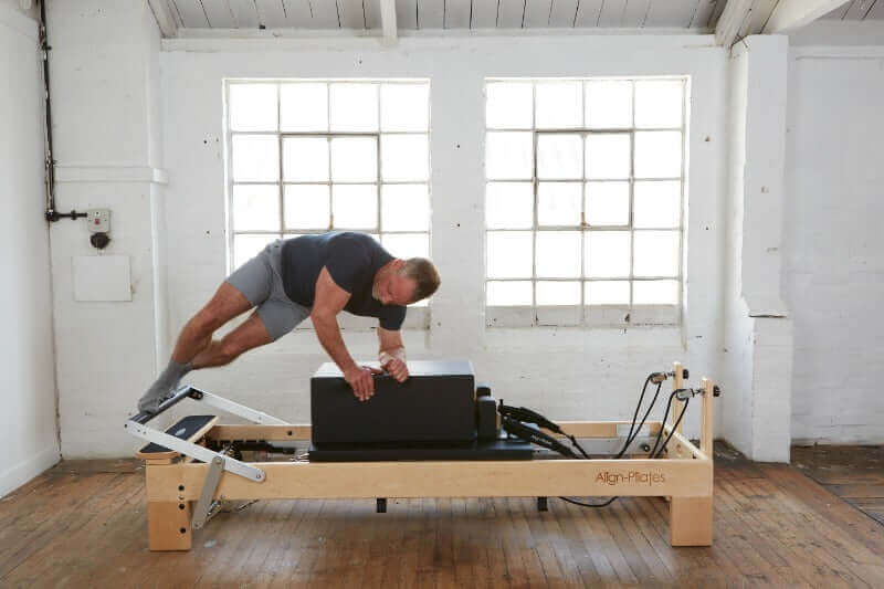 Align Pilates M8-Pro Maple Wood Reformer Machine With Pro Sitting Box PAP-REFORMERM8B